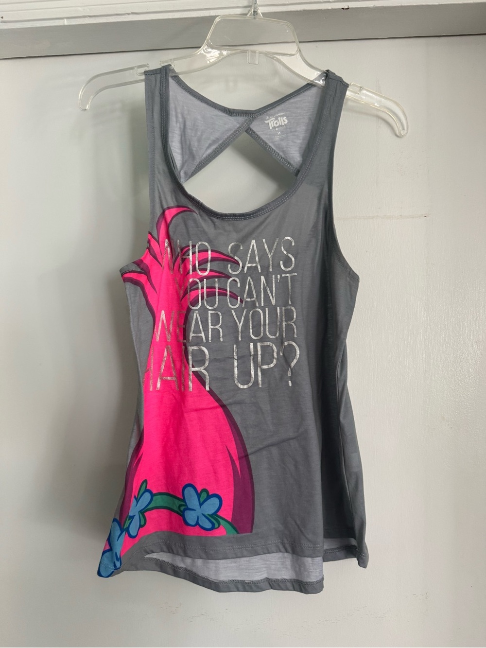 Trolls Movie who says you can’t wear your Hair up Tank Top pink hair